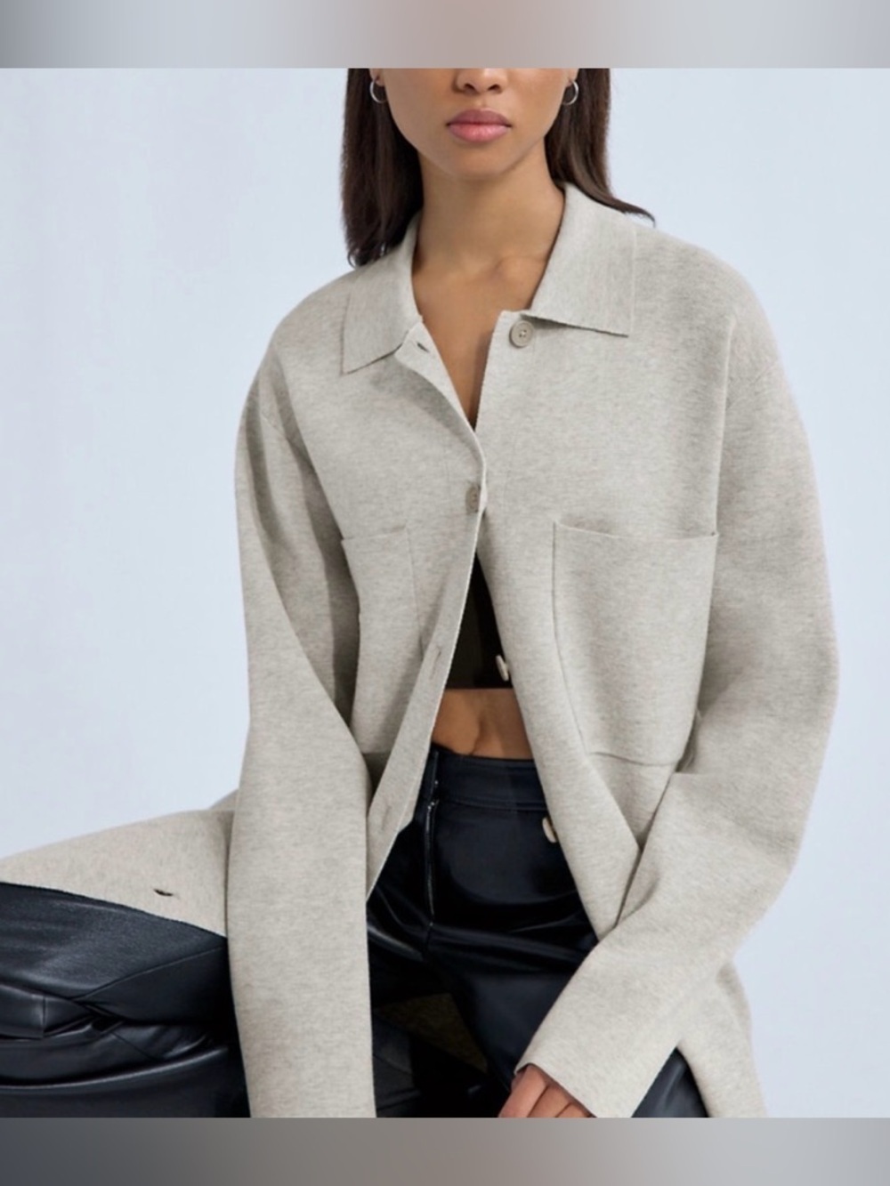 Aritzia Babaton Society Sweater Jacket - Color is Matte Pearl